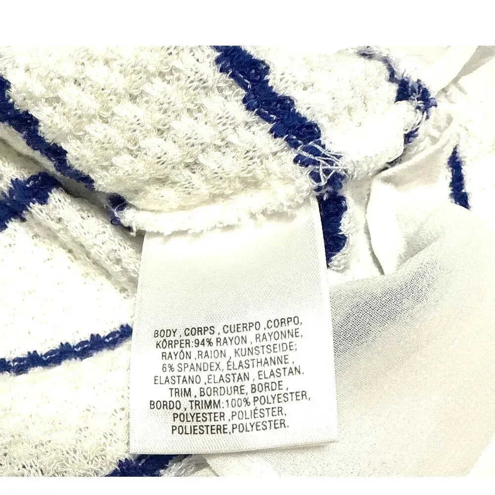 Anthropologie Stripped Women's Crewneck Sweater Whie/Blue Size Large - Picture 8 of 11